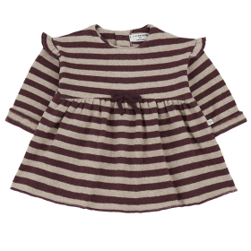 One More In The Family Jurk Thea Beige/Rood Strepen Melanzana