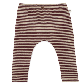 One More In The Family Legging Pia Beige/Rood Strepen Melanzana