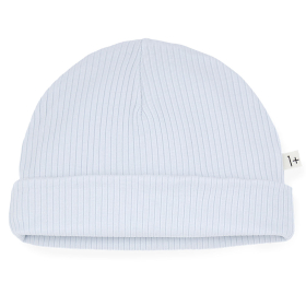 One More In The Family muts Kai in blauw Misty Blue met ribstructuur en omgeslagen rand