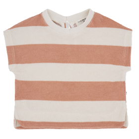 One More In The Family T-shirt Mariella Roze/Creme Strepen Badstof Coral