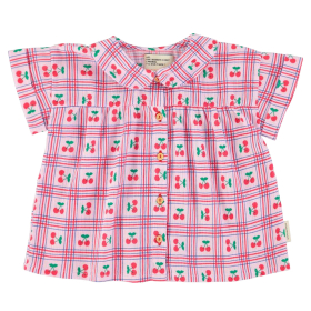 Piupiuchick Blouse Roze/Rood Ruit Kersen