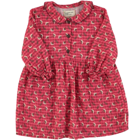 Piupiuchick Jurk Rood/Roze Ruit Bloemen