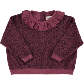 Piupiuchick Sweater Paars/Zwart Tijgerprint Badstof