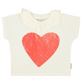 Piupiuchick T-shirt Creme/Rood Hart