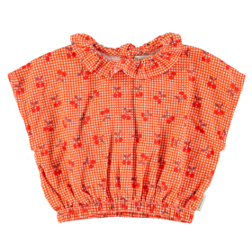 Piupiuchick T-Shirt Rood/Creme Kersen Ruiten