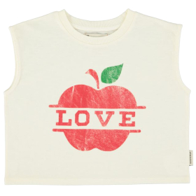 Piupiuchick top met rode appelprint en LOVE 