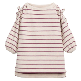 Play Up Jurk Creme/Paars Strepen Amora