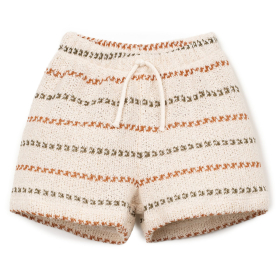 Play Up korte broek beige/bruin strepenprint baby