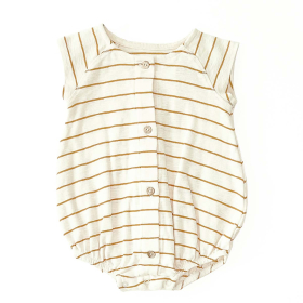 Play Up Romper Creme/Bruin Strepenprint