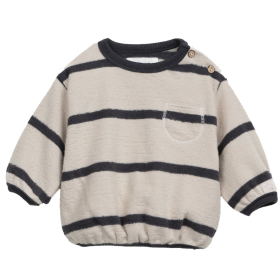 Play Up Sweater Creme/Grijs Strepenprint Baby