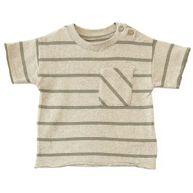 Play Up T-shirt Groen/Beige Strepenprint Baby