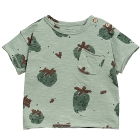 Play Up T-shirt Groen/Bruin Aardbei Baby