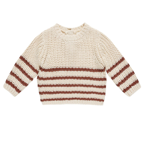 Quincy Mae Gebreide Trui Creme/Rood Strepen