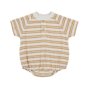 Quincy Mae Romper Creme/Bruin Strepenprint