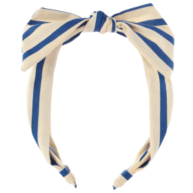 Rockahula haarband blauw strepen met strik