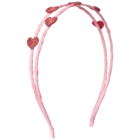 Rockahula haarband roze hartjes dubbel meisjes haaraccessoire