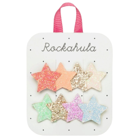 Rockahula haarclip goud/groen/blauw sterren 2 stuks