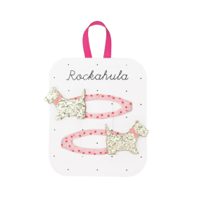 Rockahula Haarclips Roze Honden Glitter 2 Stuks
