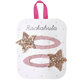 Rockahula Haarclip Goud/Roze Sterren 2 Stuks