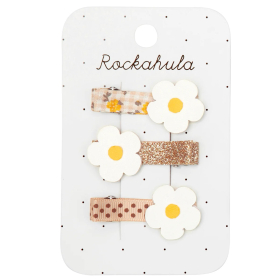 Rockahula Haarclips Madelief Wit/Geel 3 Stuks