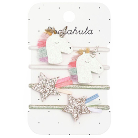 Rockahula Haarelastiekjes Wit/Goud Eenhoorn & Sterren 4 Stuks