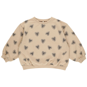 Rylee & Cru Sweater Beige/Grijs Hartjes