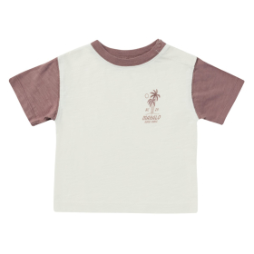 Rylee & Cru T-Shirt Wit/Paars Palmboom