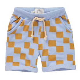 Sproet & Sprout Korte Broek Blauw/Bruin Blokkenprint