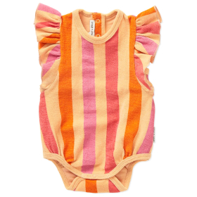 Sproet & Sprout Romper Beige/Oranje/Roze Strepen