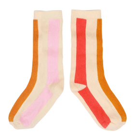 Sproet & Sprout Sok Beige/Oranje/Roze Strepen