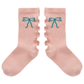 Sproet & Sprout Sok Roze/Groen Strik Ruffle