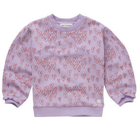 Sproet & Sprout Sweater Paars/Rood Hartjes