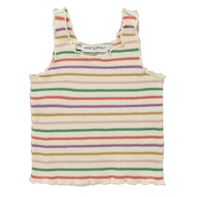 Sproet & Sprout Top Creme/Groen/Rood Strepenprint