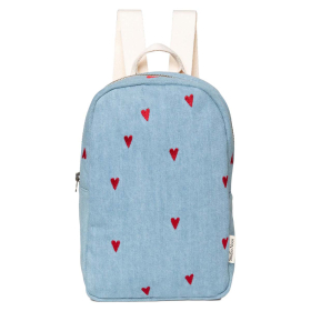 Studio Noos Rugzak Blauw Hartjes Denim Mini