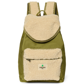 Studio Noos Rugzak Groen/Creme Army Teddy Midi