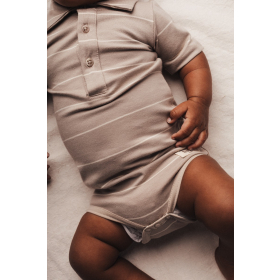 Baje Studio Romper Beige/Creme Strepen Meco Taupe Clay