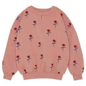 The Campamento Sweater Roze Bloemen Rood/Blauw
