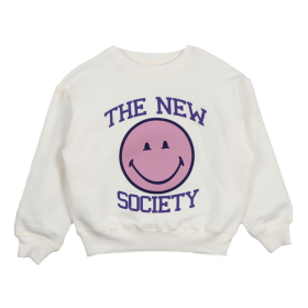 The New Society Sweater Creme Smiley The New Society