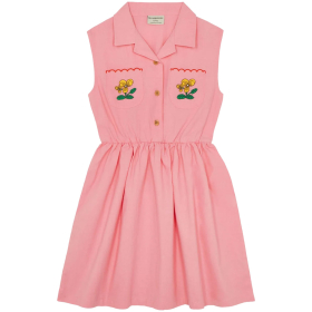 The Campamento jurk roze met bloemen zakjes voorkant