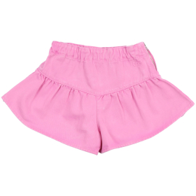 The New Society korte broek roze met plooien en elastische tailleband – zomerse kinder short.
