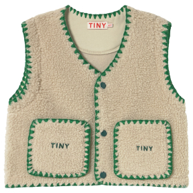 Tiny Cottons Bodywarmer Beige/Groen teddy