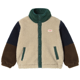 Tiny Cottons Jas Beige/Bruin/Groen Teddy
