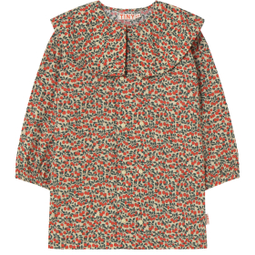 Tiny Cottons Jurk Beige/Rood/Groen Appels