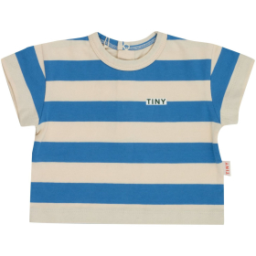 Tiny Cottons T-shirt Blauw/Creme Strepenprint Baby