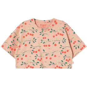 Tiny Cottons T-shirt roze kersenprint cropped