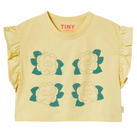 Tiny Cottons Top Geel/Groen Bloemen Ruffle Cropped