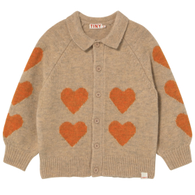 Tiny Cottons Vest Beige/Oranje Hartjes