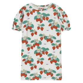 Tiny Cottons Jurk Creme/Rood/Groen Aardbeien