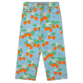 Tiny Cottons Spijkerbroek Blauw/Rood/Groen Aardbeien