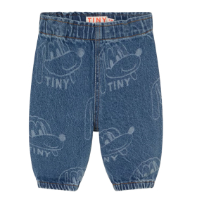 Tiny Cottons Spijkerbroek Blauw/Creme Hondjes Baby